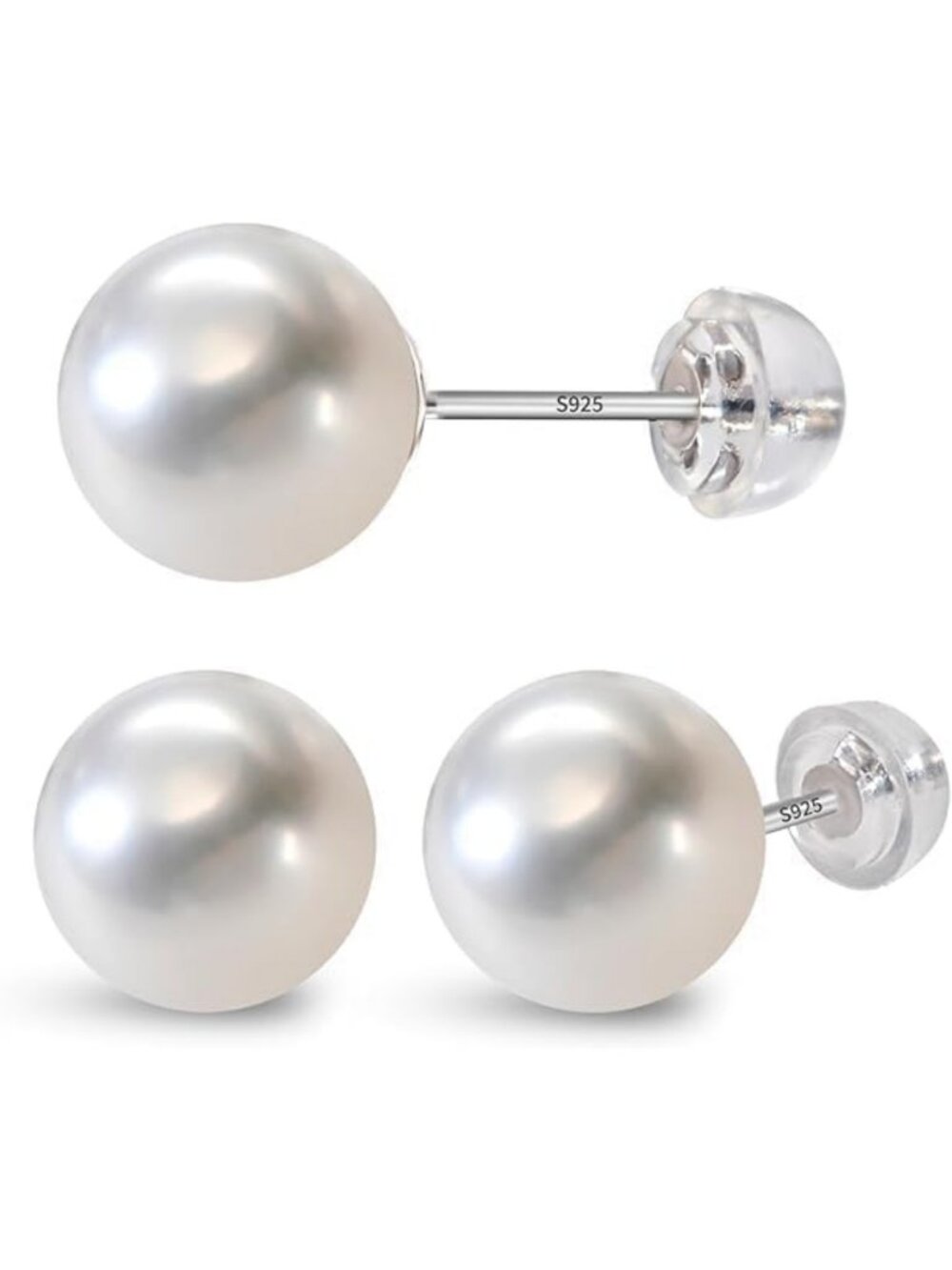 Elegant Freshwater Pearl Stud Earrings | 925 Sterling Silver | AAA Quality
